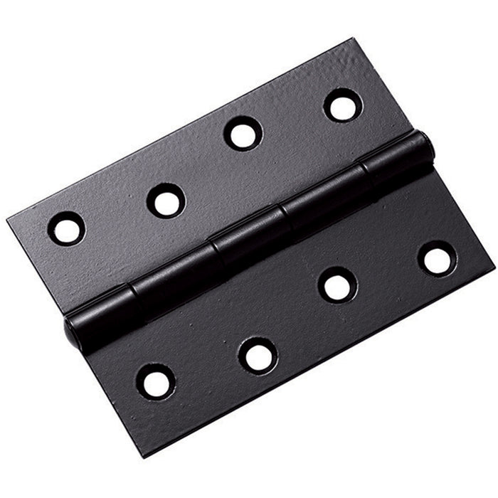 Pair 102mm x 72mm Fixed Pin Door Hinge - Powder Coated Black Interior