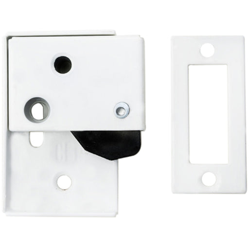 Self Closing Door Latch Strike Plate Included 63 x 69mm Powder Coated White