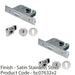 2x 76mm EURO Deadlock & Cylinder Key Thumbturn Kit Satin Steel Door Lock Pack 1