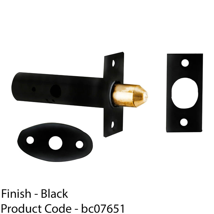 Matt Black Internal Door Security Bolt - 61mm Length - 32mm Fixing Centres 1