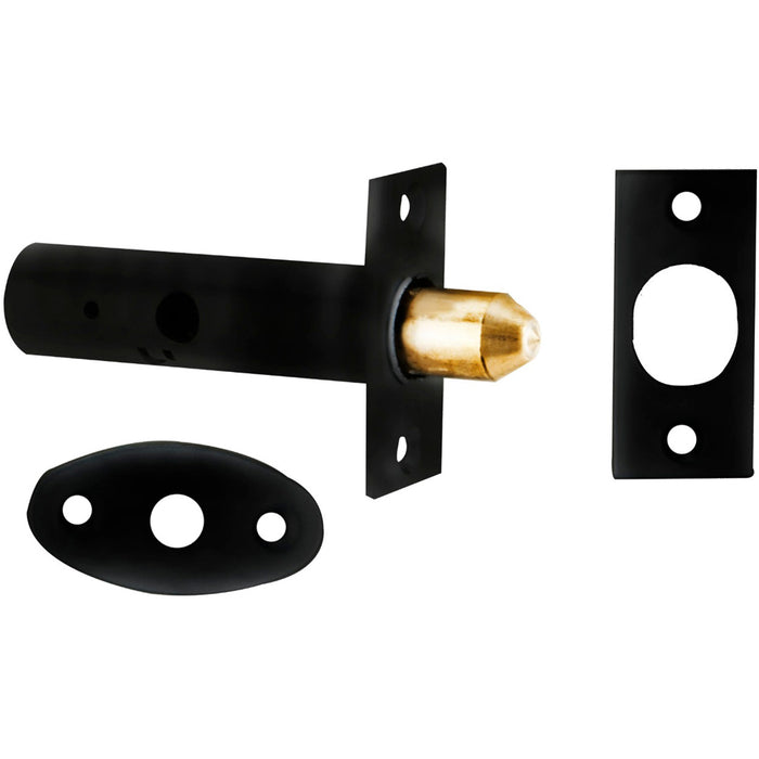 Matt Black Internal Door Security Bolt - 61mm Length - 32mm Fixing Centres