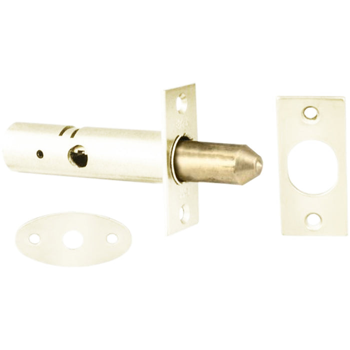 White Internal Door Security Bolt - 61mm Length - 32mm Fixing Centres
