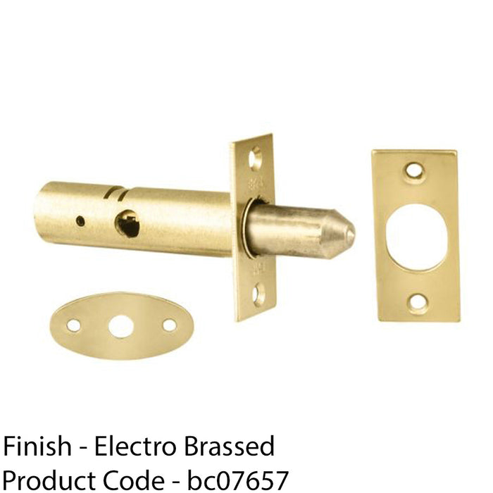 Polished Brass Window Security Bolt - 36mm Length - 33mm Fixing Centres 1