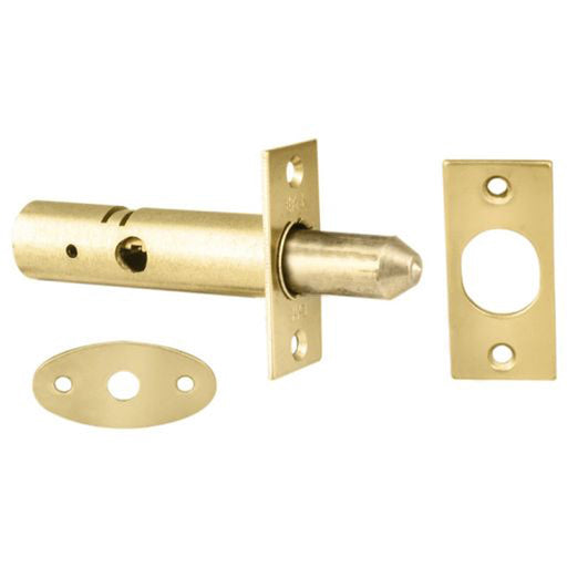 Polished Brass Window Security Bolt - 36mm Length - 33mm Fixing Centres