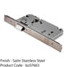 60mm Architectural DIN Latch - Satin Steel Radius - Reversible Latch BS EN 12209 1