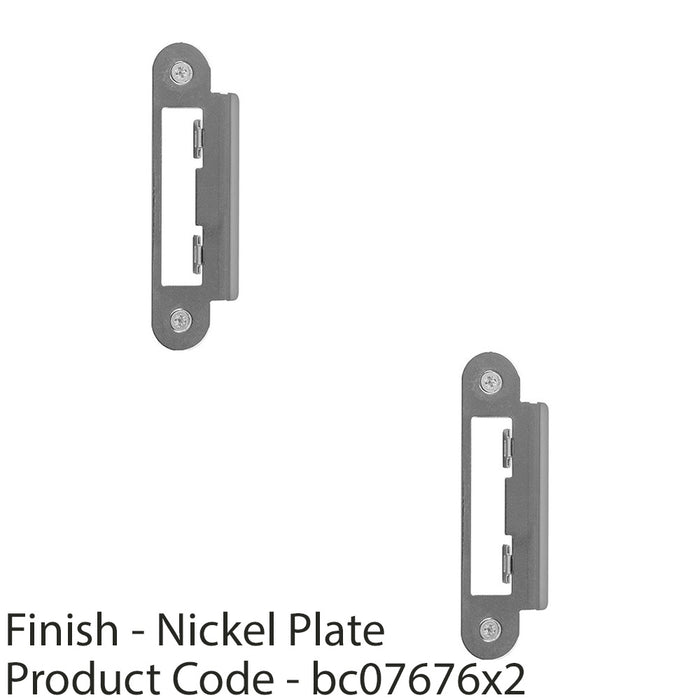 2 PACK Strike Plate & Fixings For Bathroom Shashlock Nickel Plate Door Cover 1