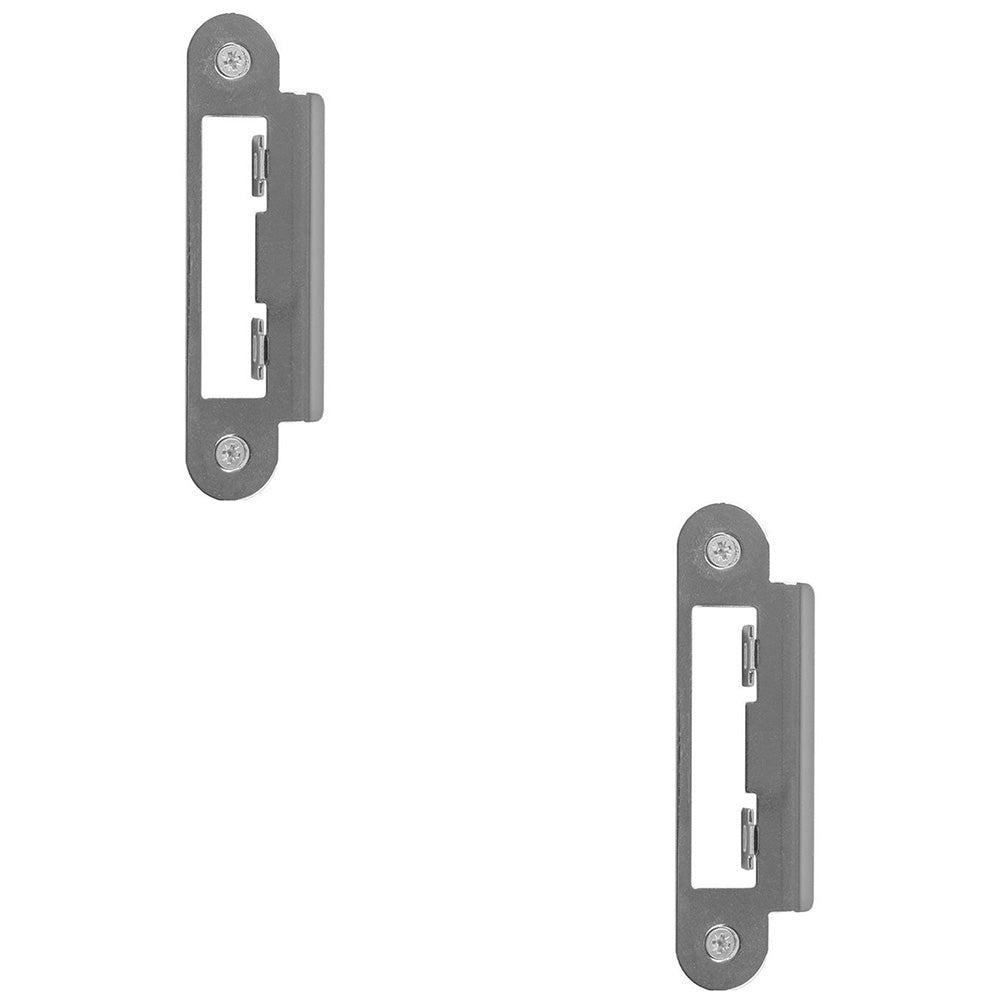 2 PACK Strike Plate & Fixings For Bathroom Shashlock Nickel Plate Door Cover