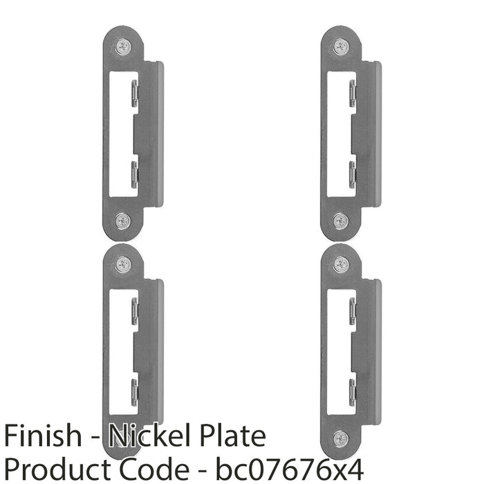 4x Strike Plate & Fixings For Bathroom Shashlock Cases Nickel Plate Door Cover 1