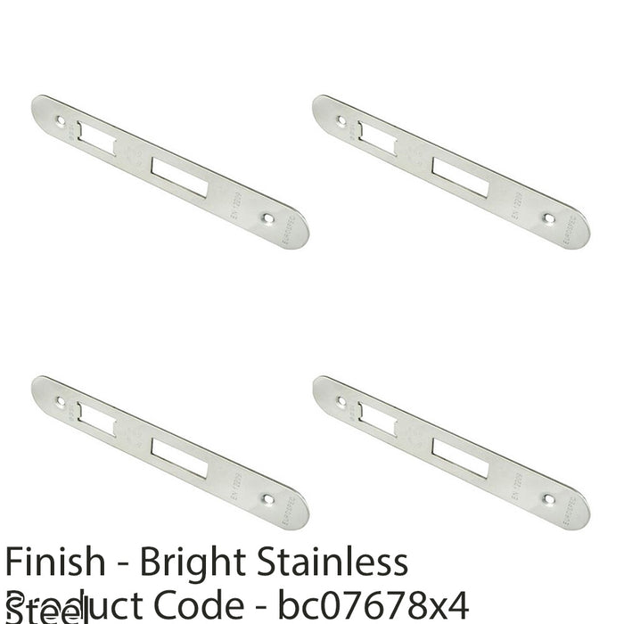 4 PACK Door Frame Forend Strike and Pack for Sashlocks Bright Steel RADIUS 1