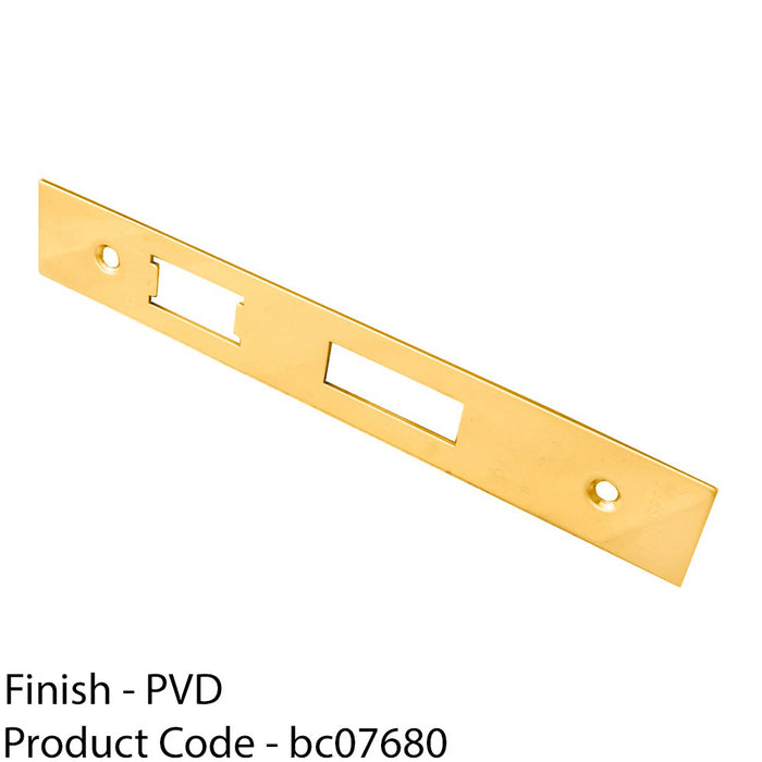 Door Frame Forend Strike and Fixing Pack - for Sashlocks - Brass PVD SQUARE 1