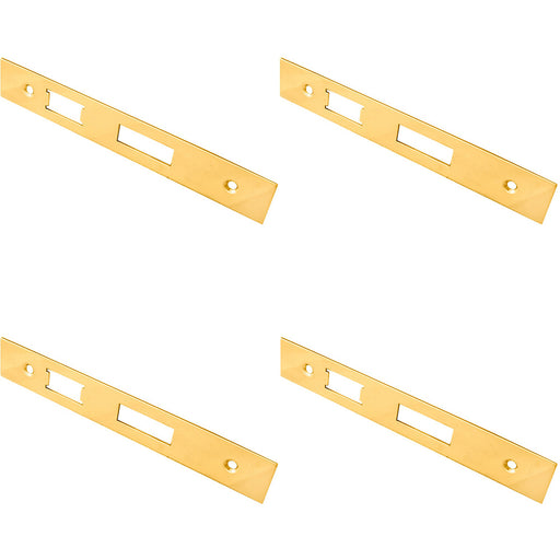 4 PACK Door Frame Forend Strike and Fixing Pack for Sashlocks Brass PVD SQUARE