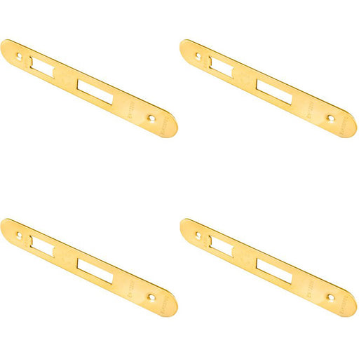 4 PACK Door Frame Forend Strike and Fixing Pack for Sashlocks Brass PVD RADIUS