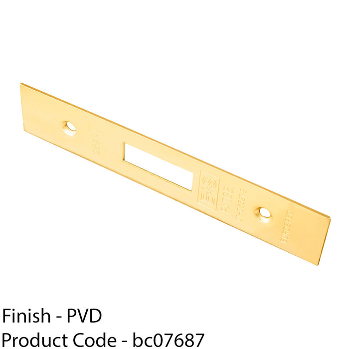 Door Frame Forend Strike and Fixing Pack - for Deadlocks - Brass PVD SQUARE 1