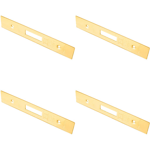 4 PACK Door Frame Forend Strike and Fixing Pack for Deadlocks Brass PVD SQUARE
