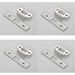 4 PACK Door Frame Forend Strike and Pack for Flat Latches Bright Steel SQUARE