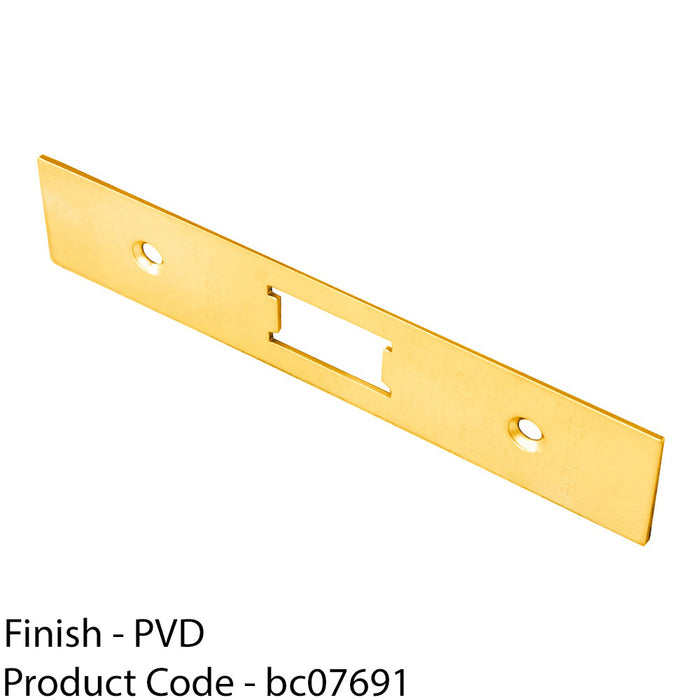 Door Frame Forend Strike and Fixing Pack - for Flat Latches - Brass PVD SQUARE 1