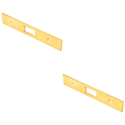 2 PACK Door Frame Forend Strike and Pack for Flat Latches Brass PVD SQUARE