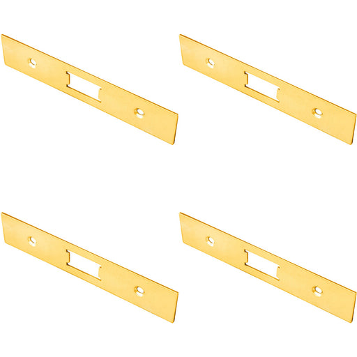4 PACK Door Frame Forend Strike and Pack for Flat Latches Brass PVD SQUARE