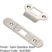 Door Frame Forend Strike and Fixing Pack - for Flat Latches - Satin Steel RADIUS 1