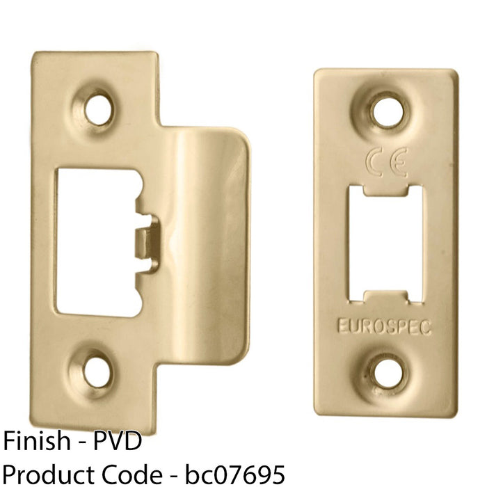 Forend Strike and Fixing Pack - for HEAVY DUTY Tubular Latch - Brass PVD SQUARE 1