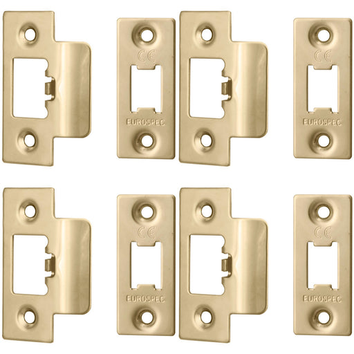 4 PACK Forend Strike and Pack for HEAVY DUTY Tubular Latch Brass PVD SQUARE
