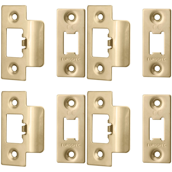 4 PACK Forend Strike and Pack for HEAVY DUTY Tubular Latch Brass PVD SQUARE