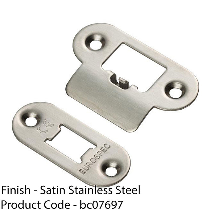 Forend Strike and Fixing Pack for HEAVY DUTY Tubular Latch - Satin Steel RADIUS 1