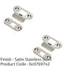 2 PACK Forend Strike and Pack for HEAVY DUTY Tubular Latch Satin Steel RADIUS 1