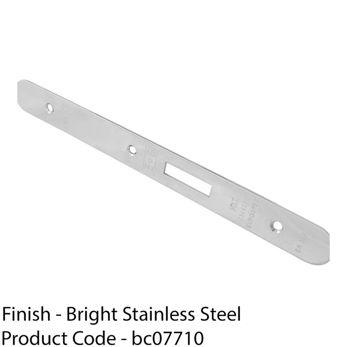 Door Frame Forend Strike & Fixing Pack - DIN EURO Deadlock - Bright Steel RADIUS 1