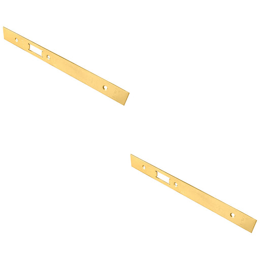 2 PACK Door Frame Forend Strike & Pack DIN Latch Brass PVD SQUARE 235x24mm