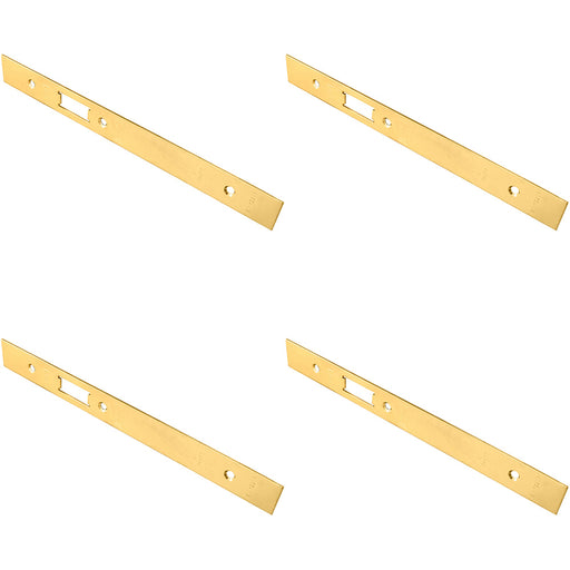 4 PACK Door Frame Forend Strike & Pack DIN Latch Brass PVD SQUARE 235x24mm