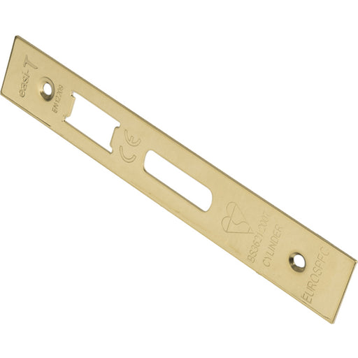 BS Cylinder Deadlock Forend Strike & Fixing Pack - Brass PVD SQUARE 166x26mm