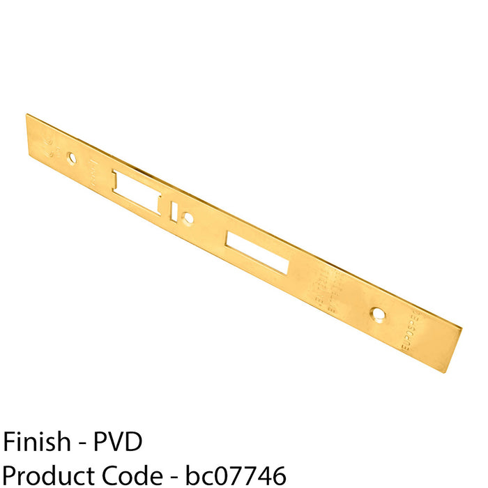 DIN Escape Lock Door Frame Forend Strike & Fixing Pack - Brass PVD SQUARE 1