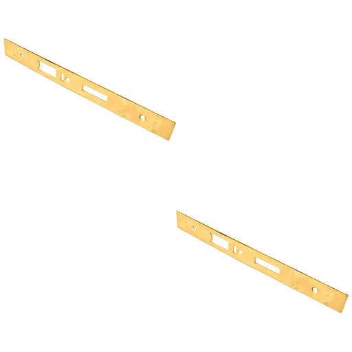 2 PACK DIN Escape Lock Door Frame Forend Strike & Fixing Pack Brass PVD SQUARE