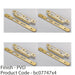 4 PACK DIN Escape Lock Door Frame Forend Strike & Fixing Pack Brass PVD RADIUS 1