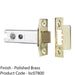 76mm Heavy Sprung Tubular Door Latch Square Strike Plate Forend Polished Brass 1