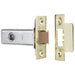 101mm Heavy Sprung Tubular Door Latch Square Strike Plate Forend Polished Brass