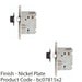2 PACK 64mm Reversible Upright Door Latch Square Nickel Plated Plate Forend 1