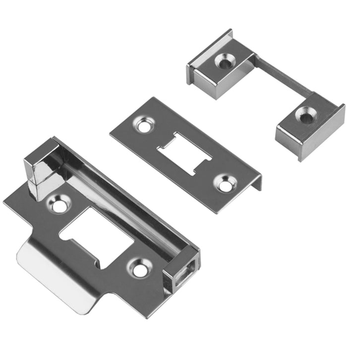 Rebate Set For Double Door Heavy Sprung Tubular Latches - Bright Steel