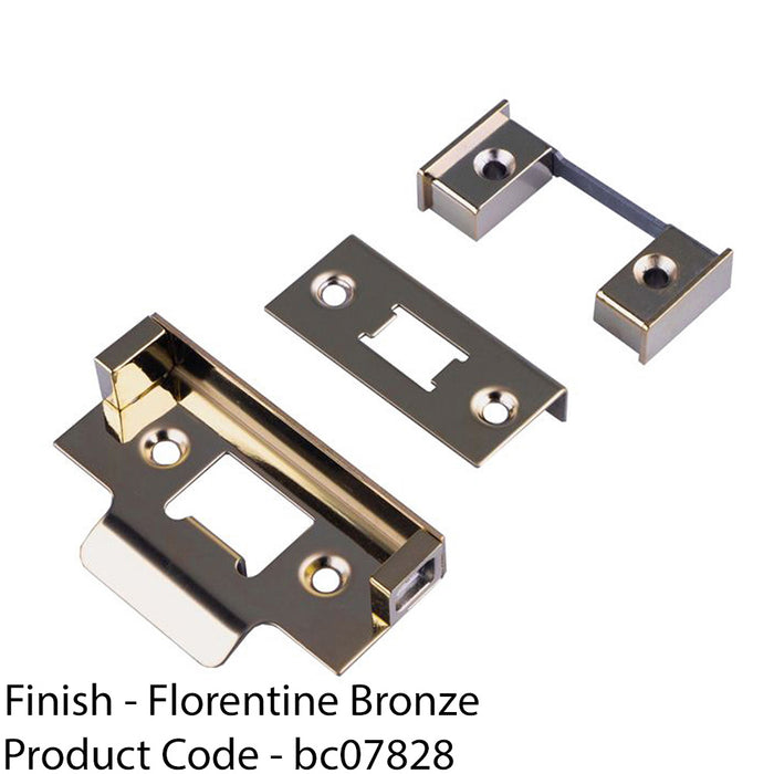 Rebate Set For Double Door Heavy Sprung Tubular Latches - Florentine Bronze 1