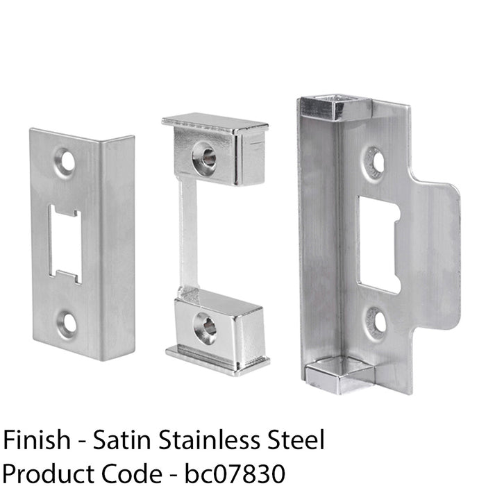 Rebate Set For Double Door Heavy Sprung Tubular Latches - Satin Steel 1