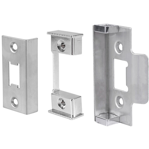 Rebate Set For Double Door Heavy Sprung Tubular Latches - Satin Steel