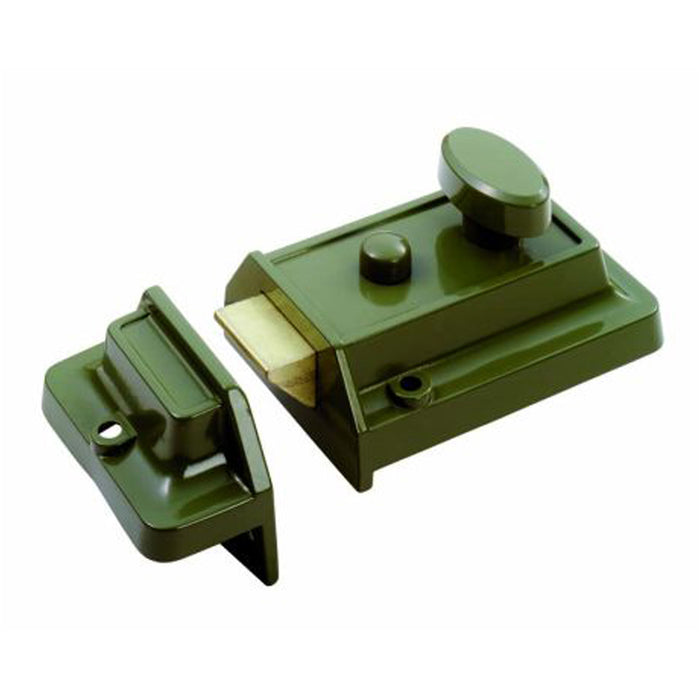 Traditional Rim Cylinder Nightlatch 60mm Olive Green Door Security Lock