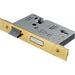 76mm 5 Lever BS Rated Sashlock Square Forend Polished Brass Door Latch