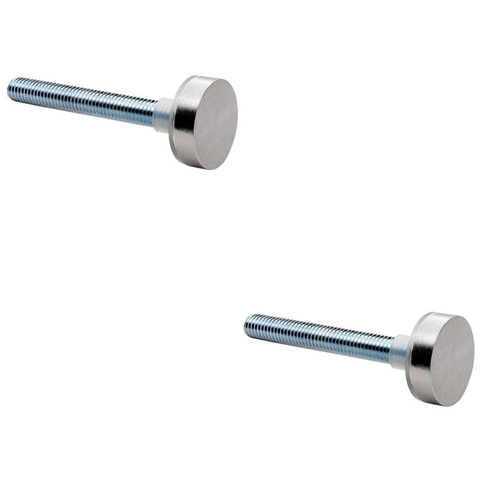 2 PACK PAIR Bolt Cap Pack for 19mm D Pull Door Handles Bright Stainless Steel