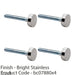 4 PACK PAIR Bolt Cap Pack for 19mm D Pull Door Handles Bright Stainless Steel 1