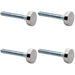 4 PACK PAIR Bolt Cap Pack for 19mm D Pull Door Handles Bright Stainless Steel