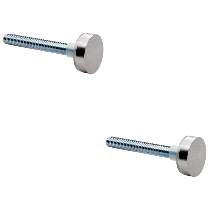 2 PACK PAIR Bolt Cap Pack for 19mm D Pull Door Handles Satin Stainless Steel