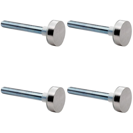 4 PACK PAIR Bolt Cap Pack for 25mm D Pull Door Handles Bright Stainless Steel