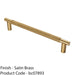 Luxury T Bar Knurled Pull Handle - 300mm Satin Brass - Kitchen Door Cabinet 1